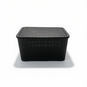 Caja organizadora símil Ratán negra